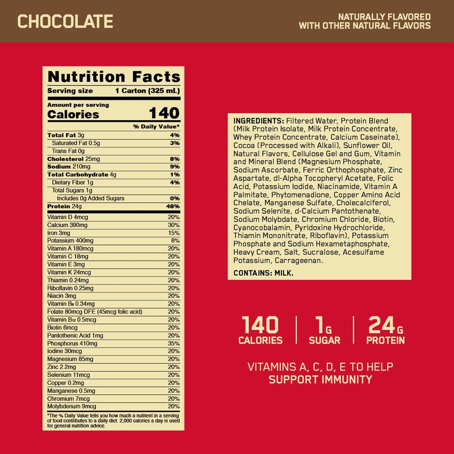 【多種口味】Optimum Nutrition Gold Standard Protein Shake 即飲蛋白奶昔