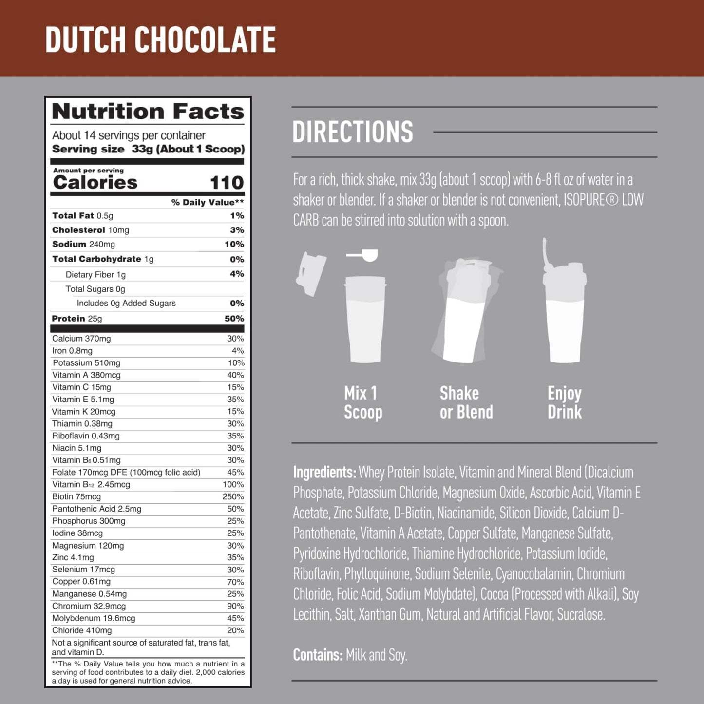 【多種口味】Isopure Low Carb Whey Isolate Protein Powder 低醣乳清分離蛋白粉
