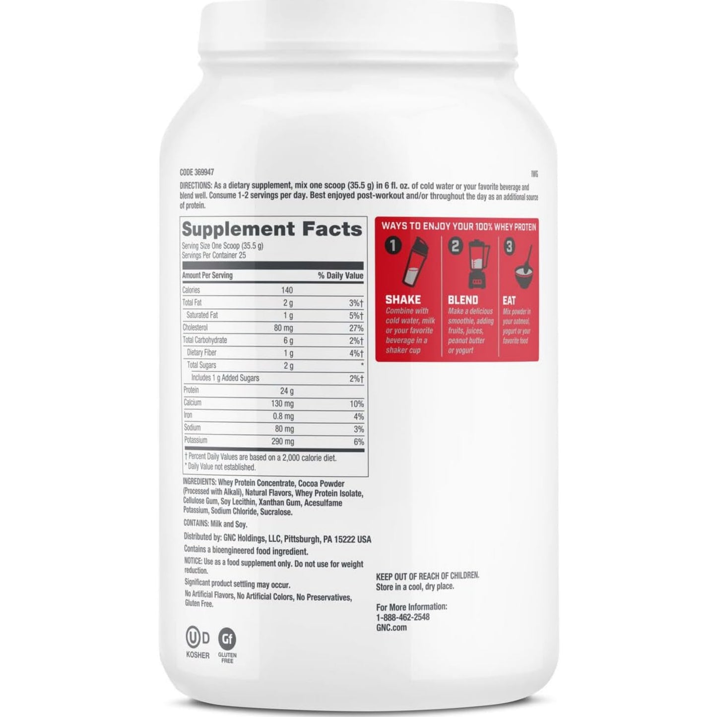 GNC Pro Performance 100% Whey Protein Powder 乳清蛋白粉