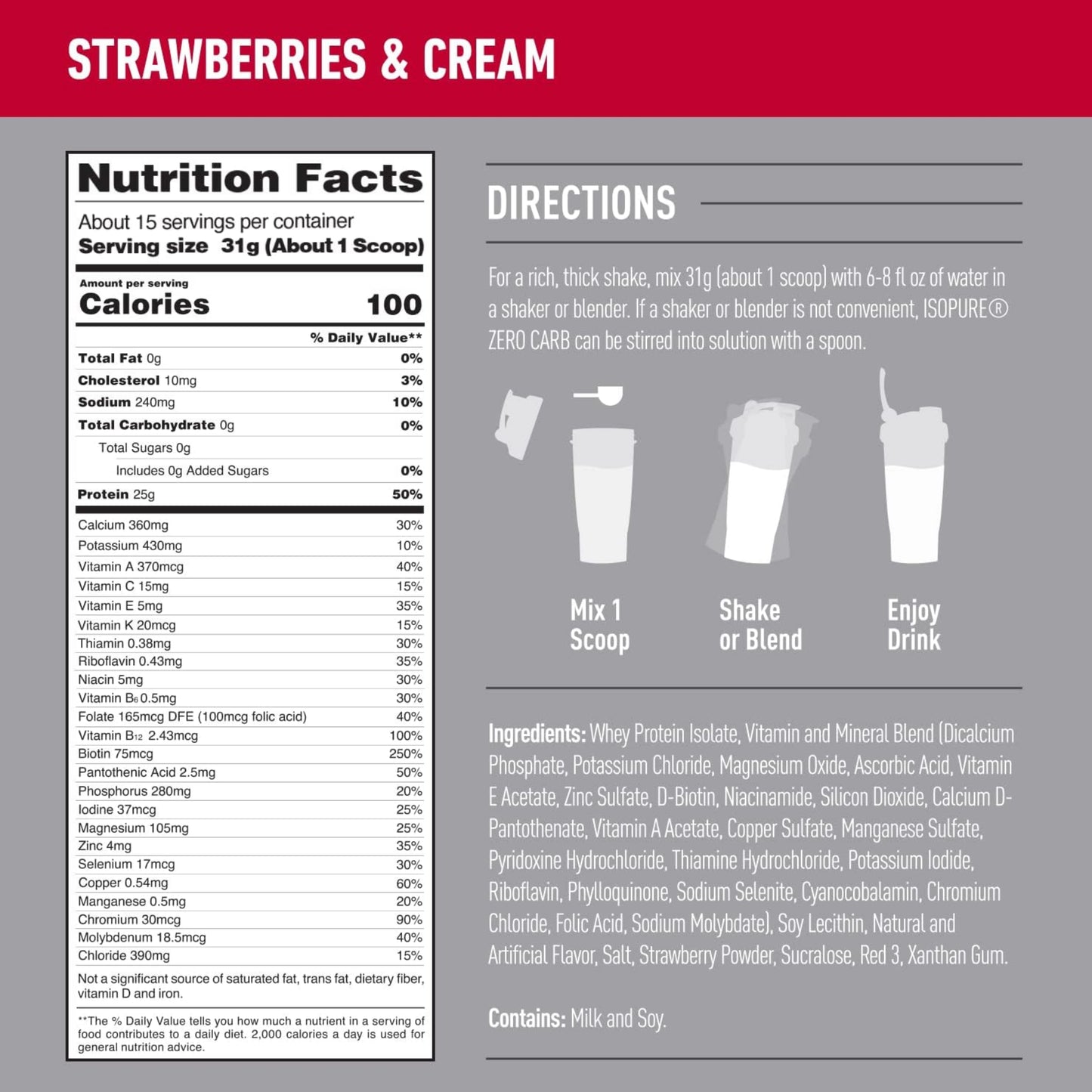 【多種口味】Isopure Low Carb Whey Isolate Protein Powder 低醣乳清分離蛋白粉