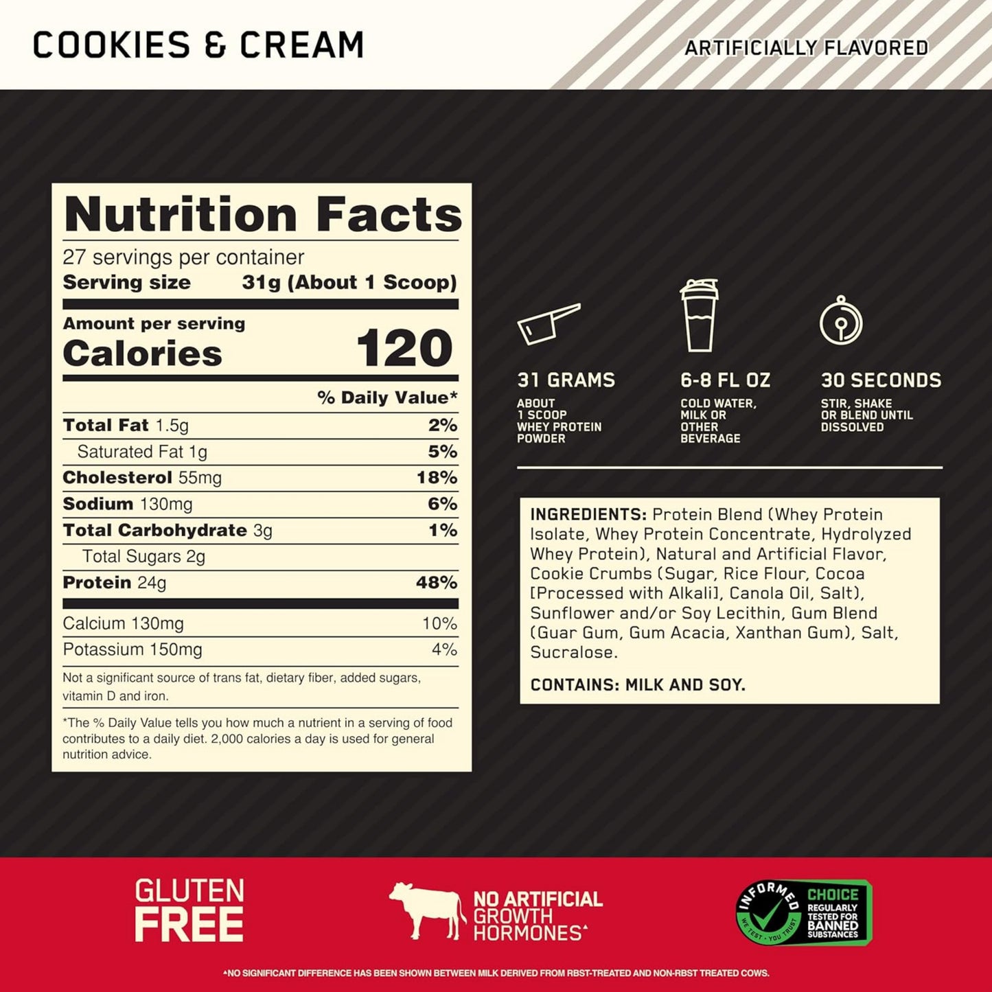 【多種口味】Optimum Nutrition Gold Standard 100% Whey Protein Powder 乳清蛋白粉