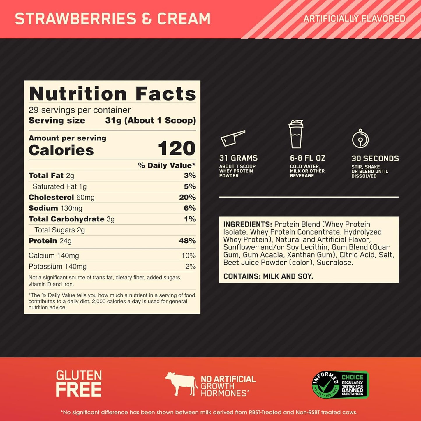 【多種口味】Optimum Nutrition Gold Standard 100% Whey Protein Powder 乳清蛋白粉