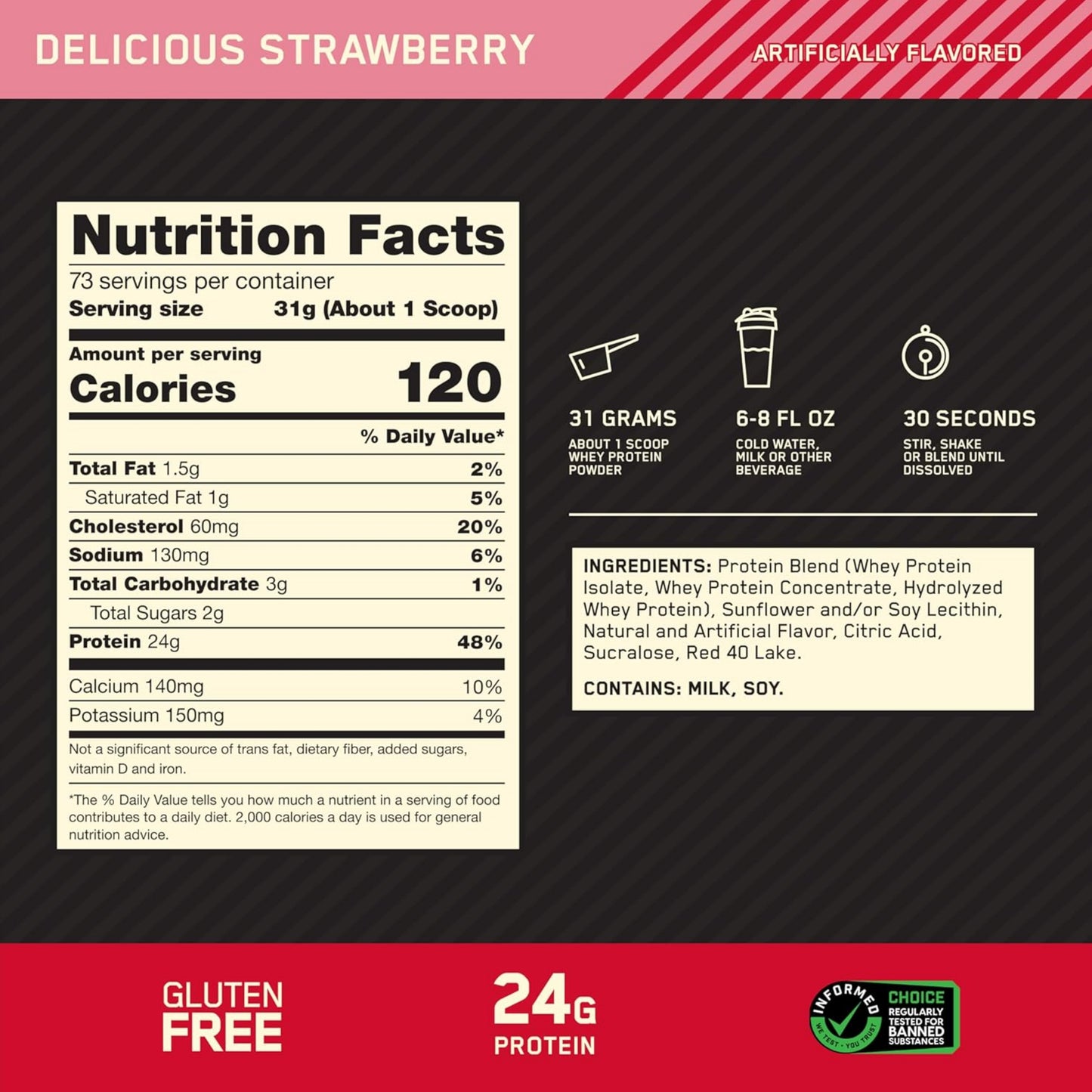 【多種口味】Optimum Nutrition Gold Standard 100% Whey Protein Powder 乳清蛋白粉