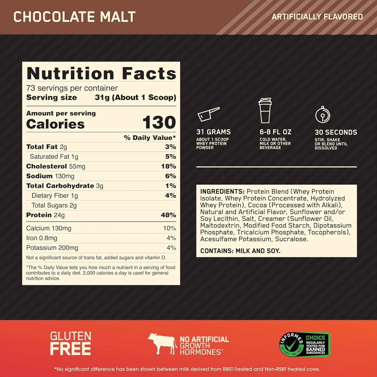 【多種口味】Optimum Nutrition Gold Standard 100% Whey Protein Powder 乳清蛋白粉