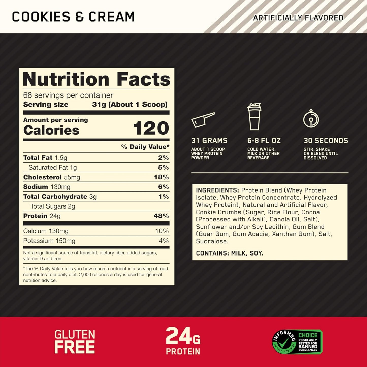 【多種口味】Optimum Nutrition Gold Standard 100% Whey Protein Powder 乳清蛋白粉