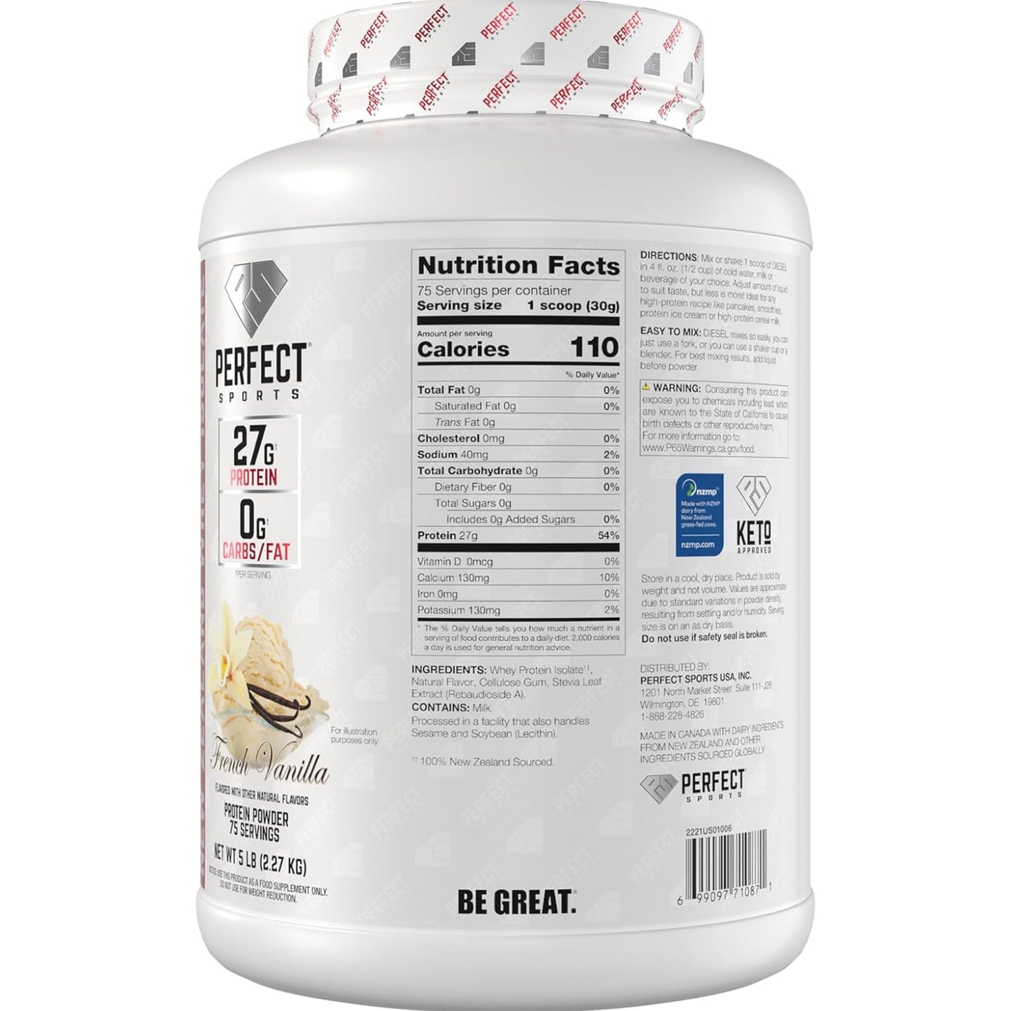 【多種口味】PERFECT SPORTS Diesel 100% New Zealand Whey Protein Isolate 紐西蘭分離乳清蛋白粉