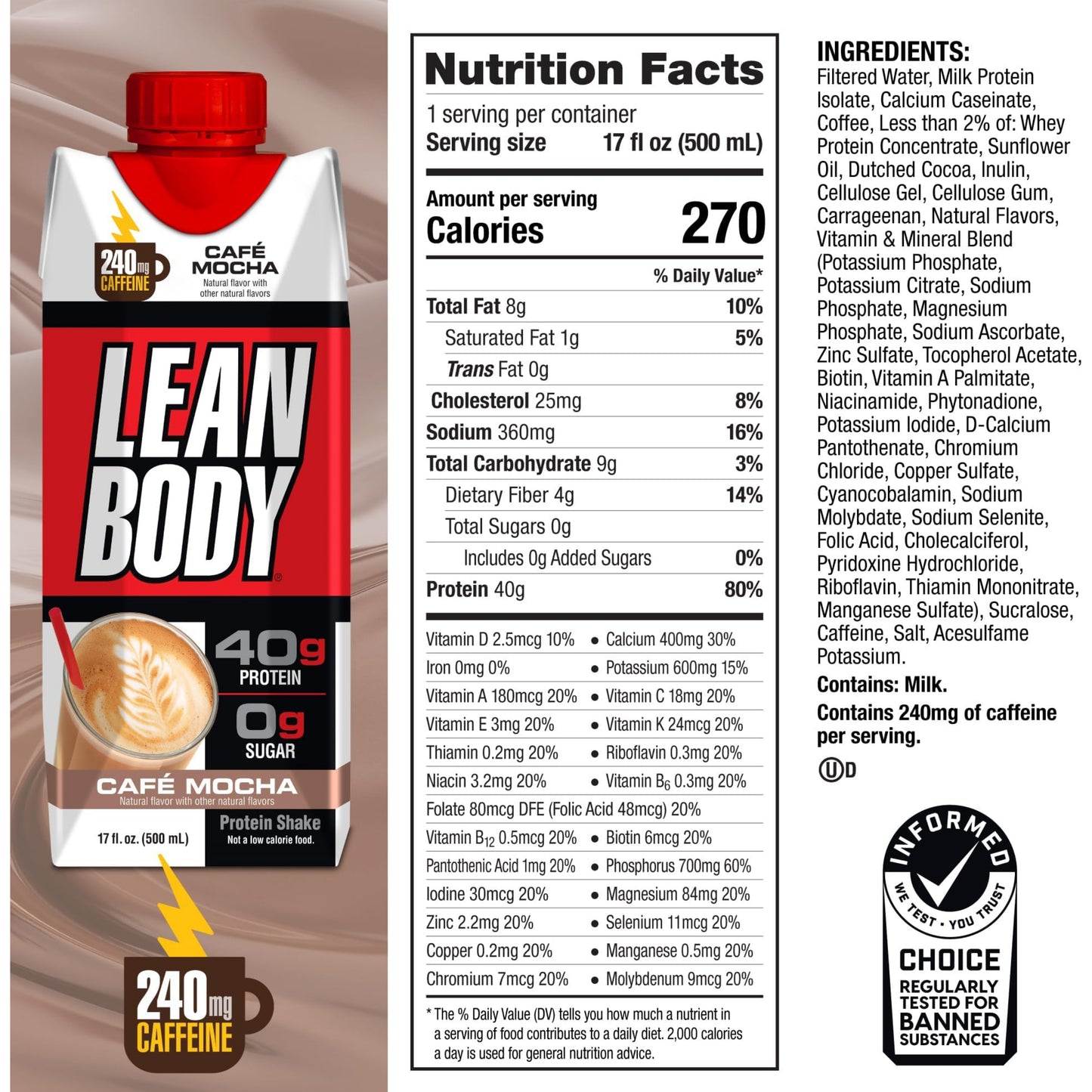 【多種口味】LABRADA Lean Body Protein Shake 蛋白奶昔