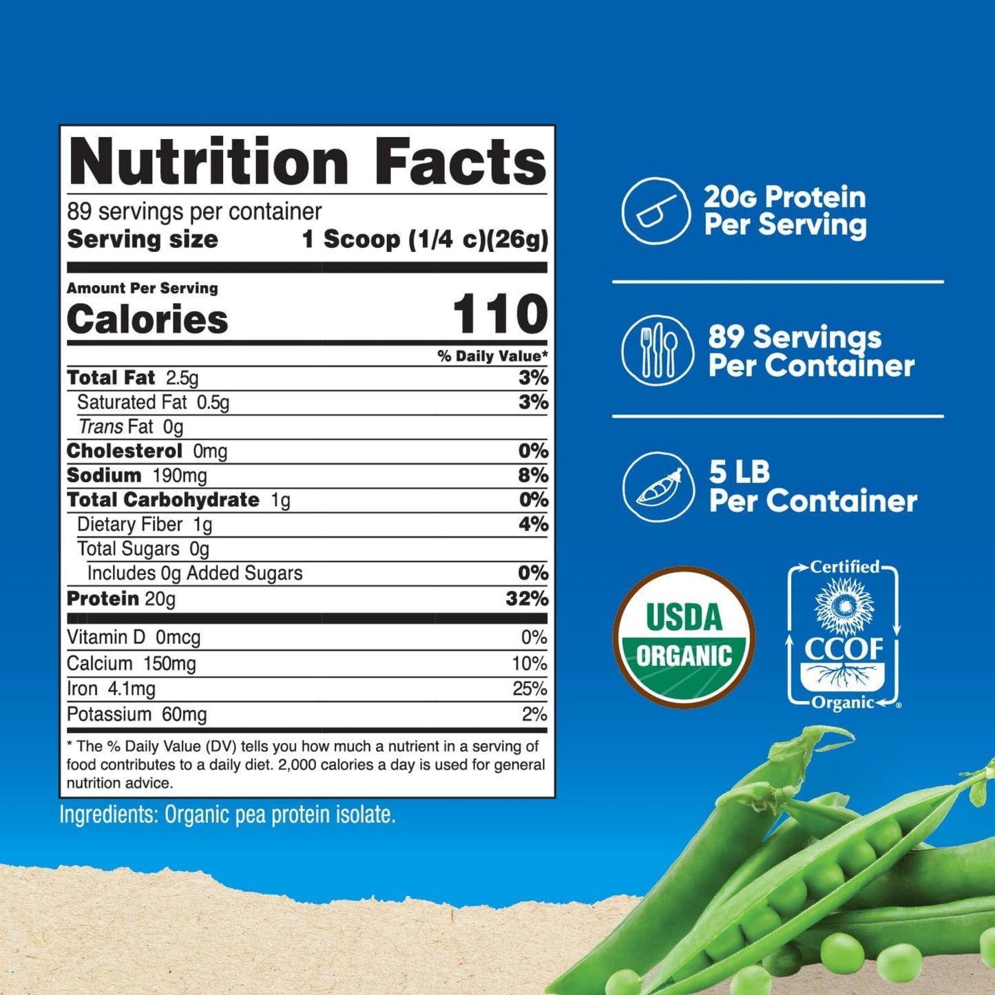 Nutricost Organic Pea Protein 碗豆蛋白粉