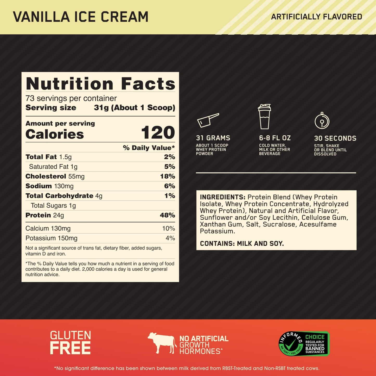 [Multiple Flavours] Optimum Nutrition Gold Standard 100% Whey Protein Powder