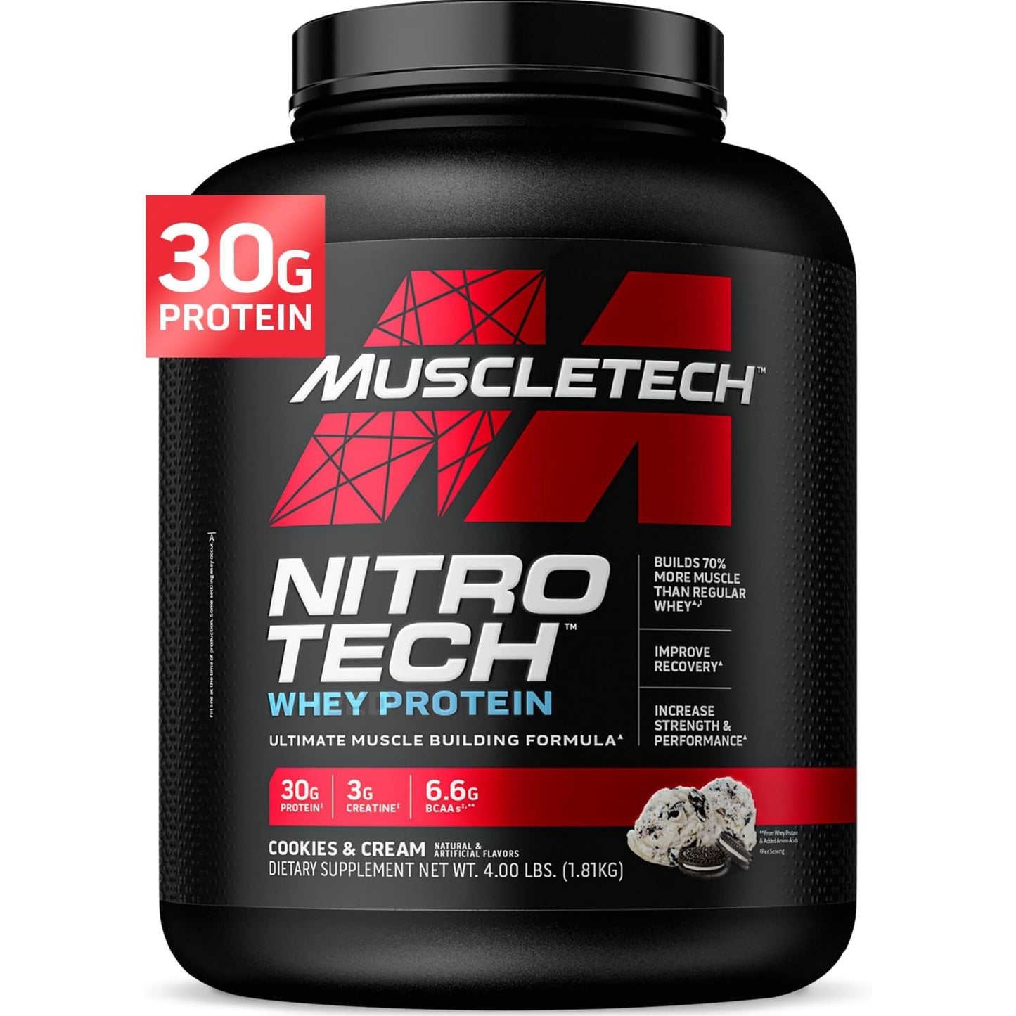 【多種口味】MuscleTech Nitro-Tech Whey Protein Powder 乳清蛋白粉