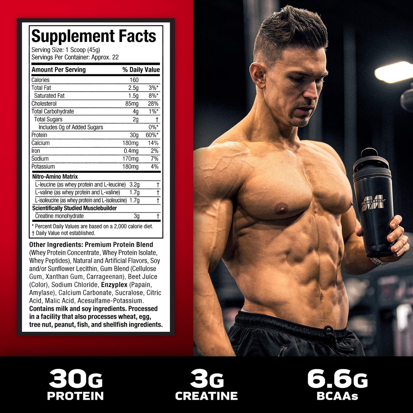 【多種口味】MuscleTech Nitro-Tech Whey Protein Powder 乳清蛋白粉