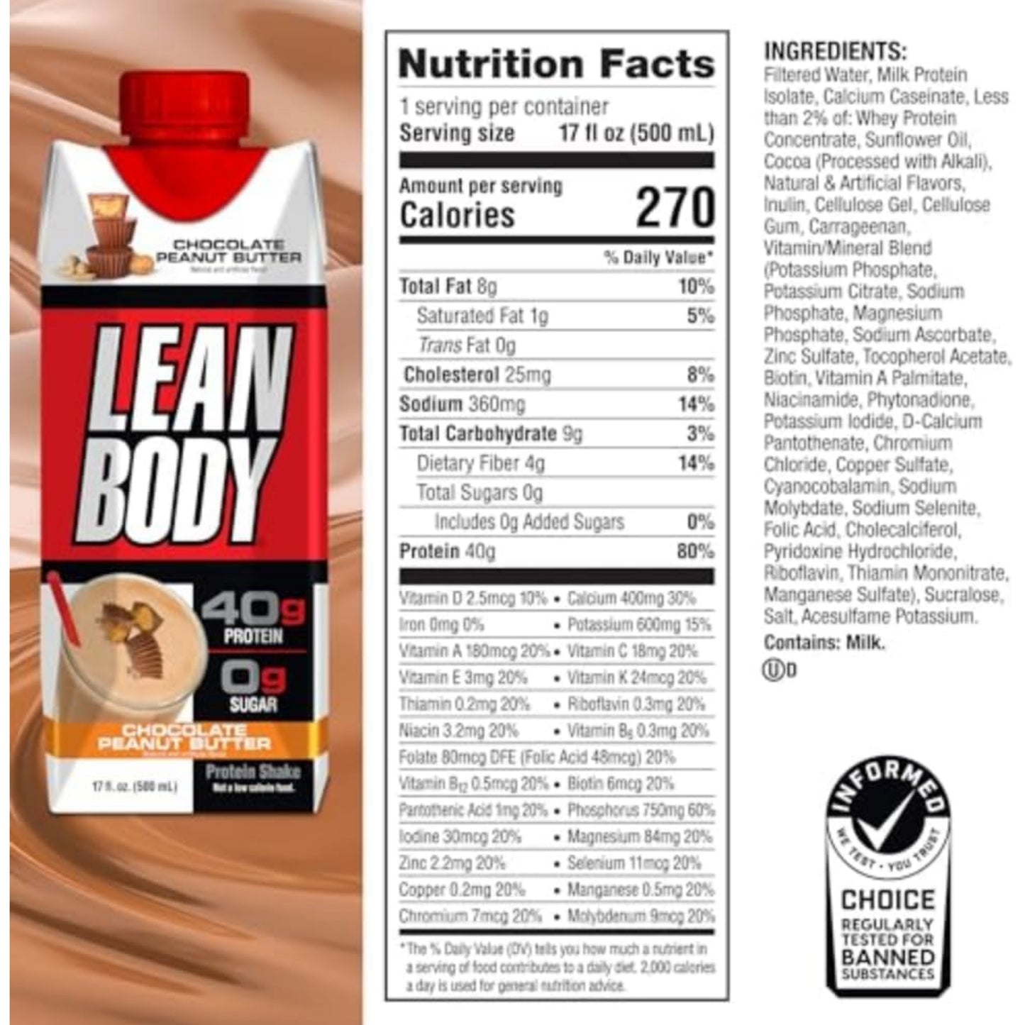 [Multiple Flavours] LABRADA Lean Body Protein Shake