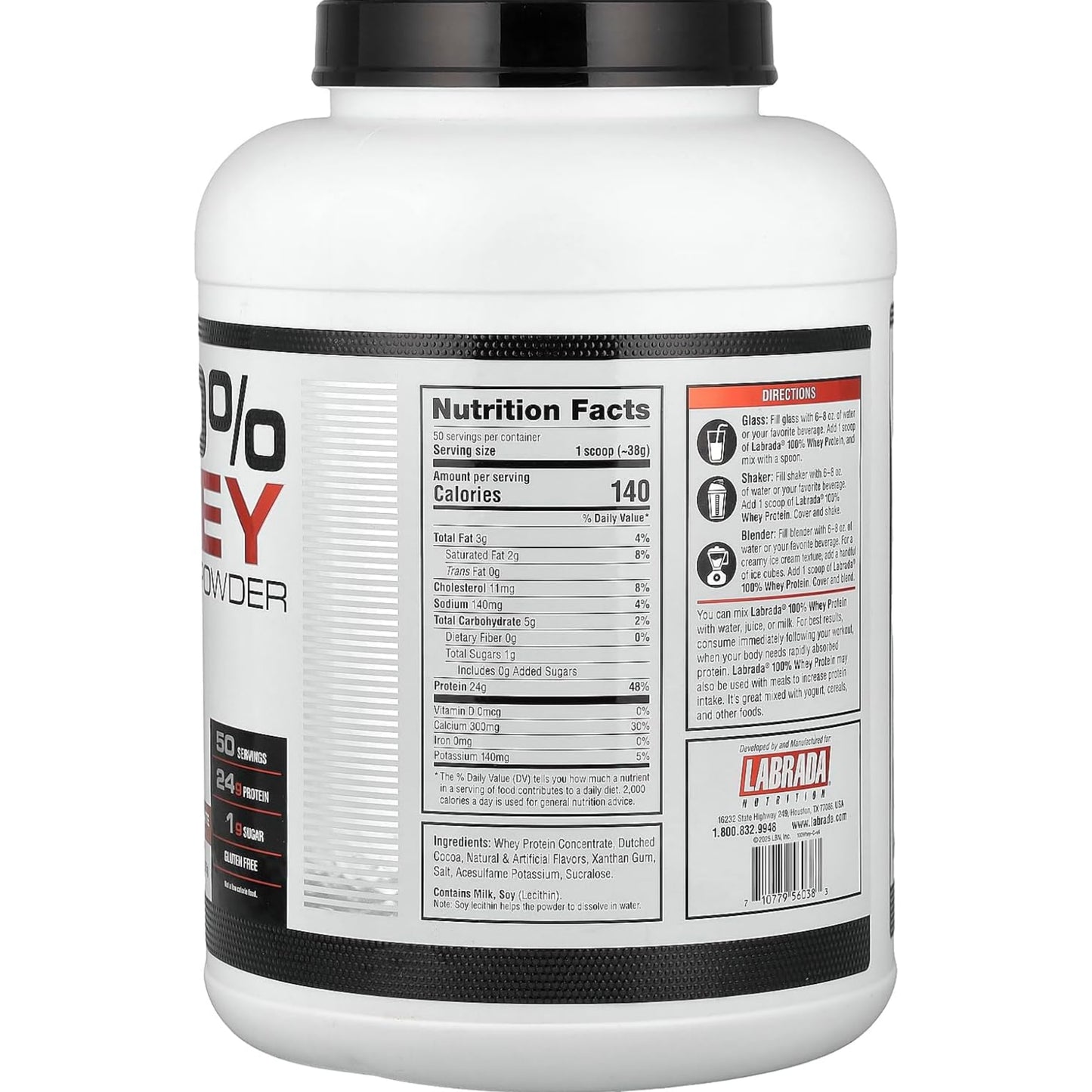 Labrada Nutrition 100% Whey Protein Powder 