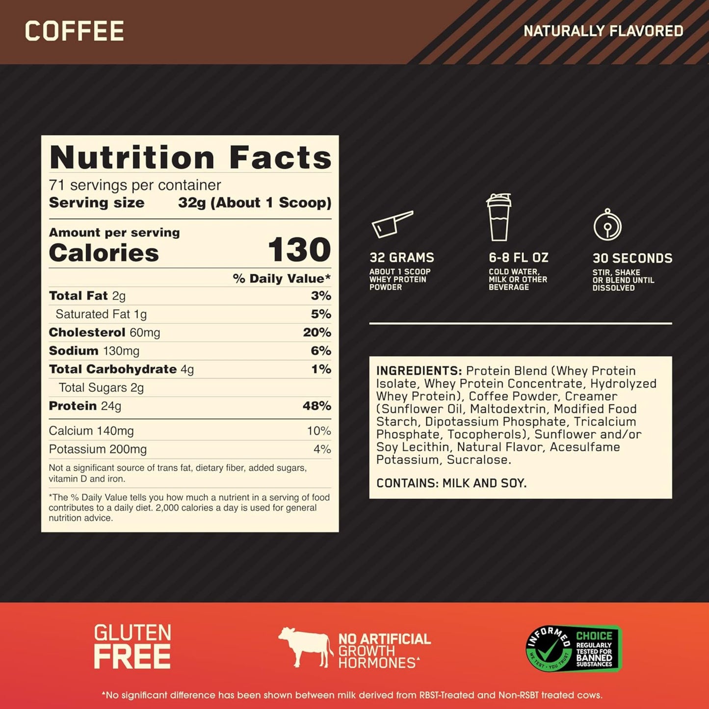 【多種口味】Optimum Nutrition Gold Standard 100% Whey Protein Powder 乳清蛋白粉