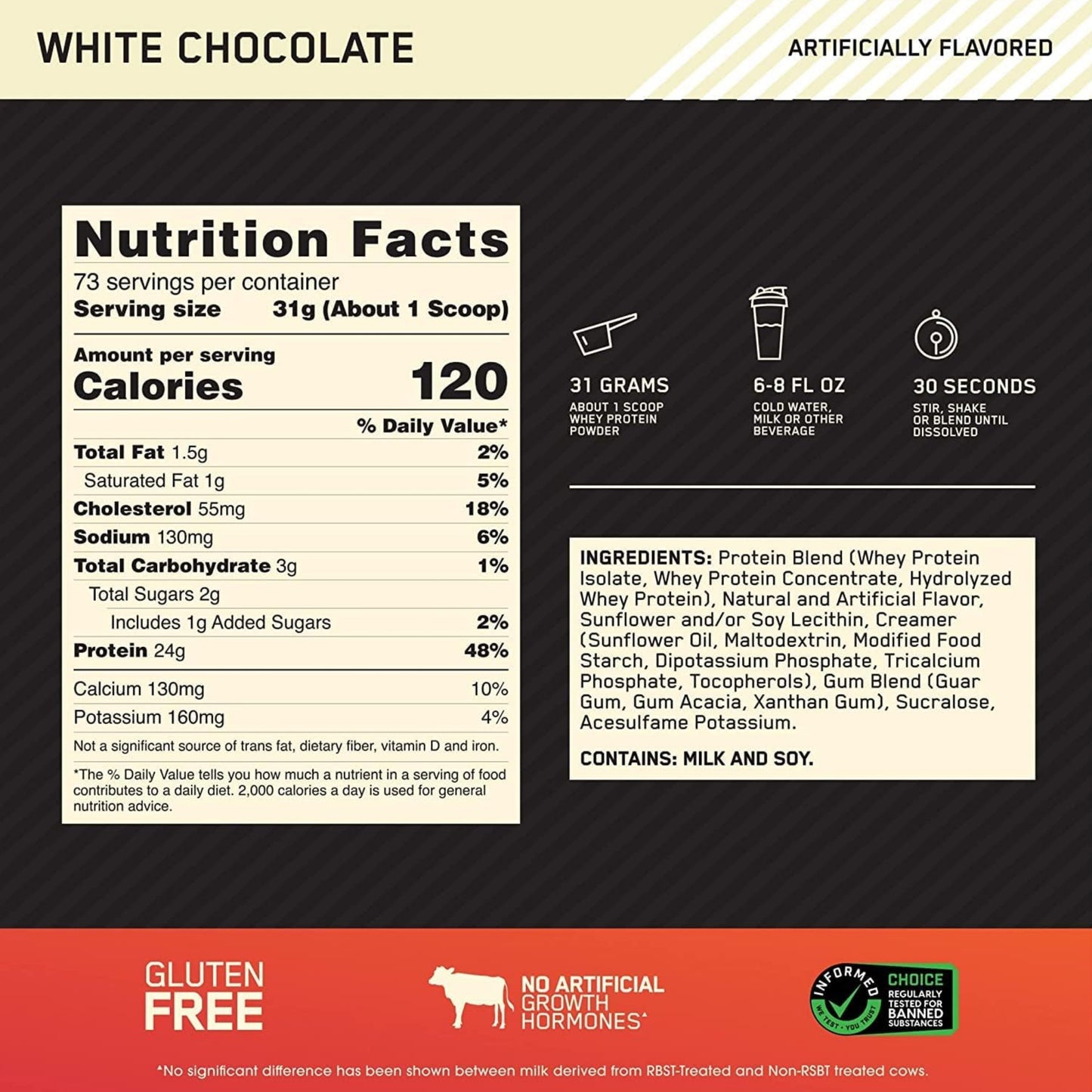 【多種口味】Optimum Nutrition Gold Standard 100% Whey Protein Powder 乳清蛋白粉