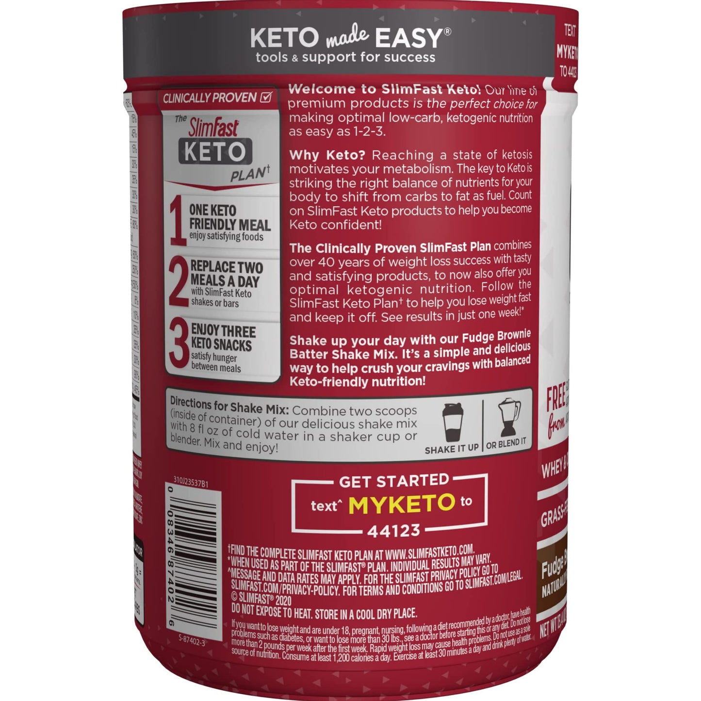 SlimFast Weight Loss Keto Meal Shake Powder 生酮減肥代餐粉